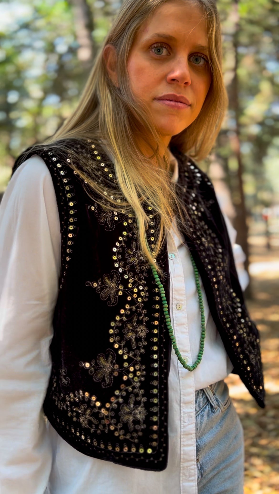 Chaleco terciopelo con lentejuelas