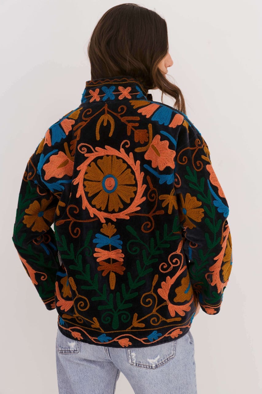 Saco algodón bordado