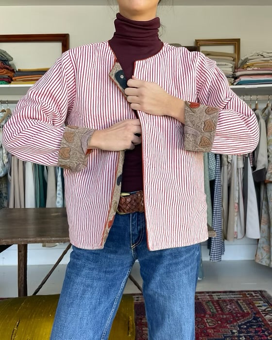 Saco algodón bordado