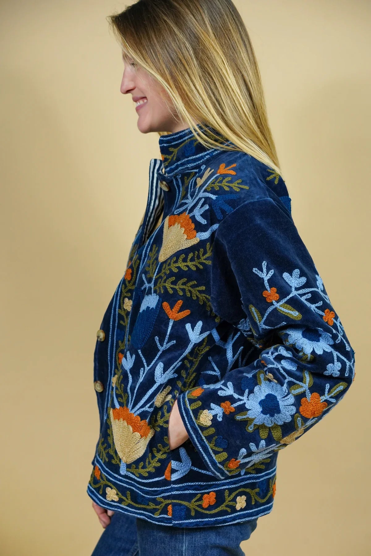 Saco terciopelo Azul
