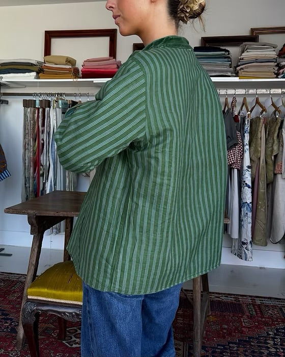 Saco terciopelo bordado verde