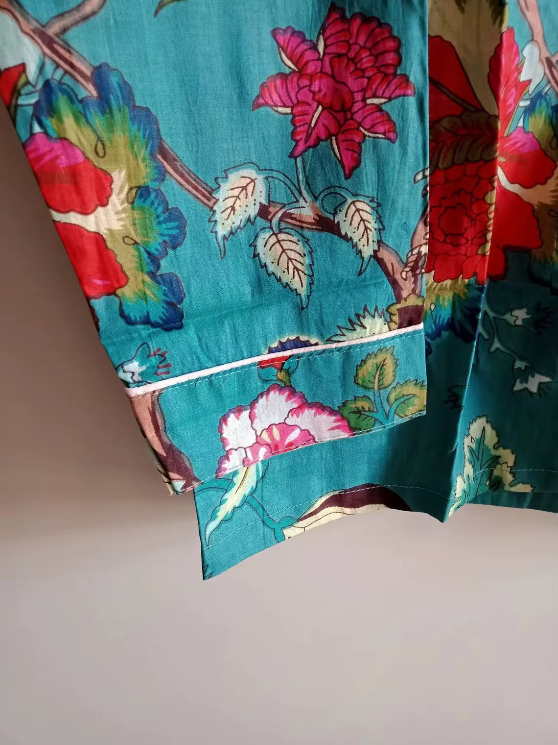 Pijama flores verde
