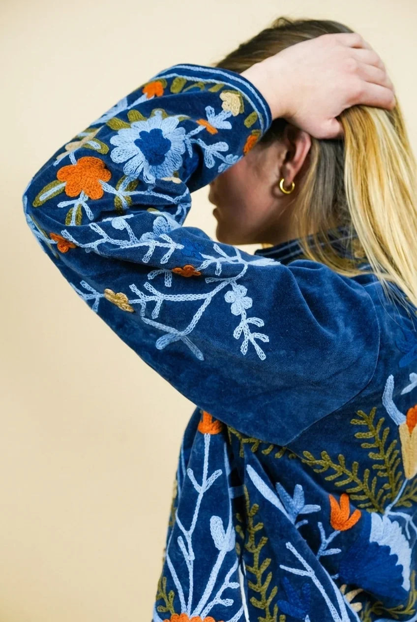 Saco terciopelo Azul