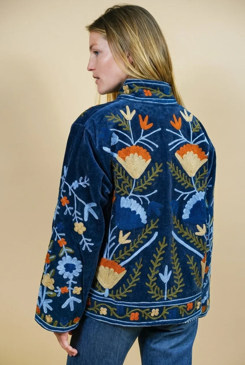 Saco terciopelo Azul