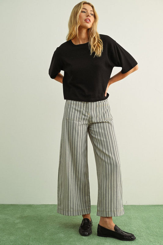 Pantalón a rayas negro