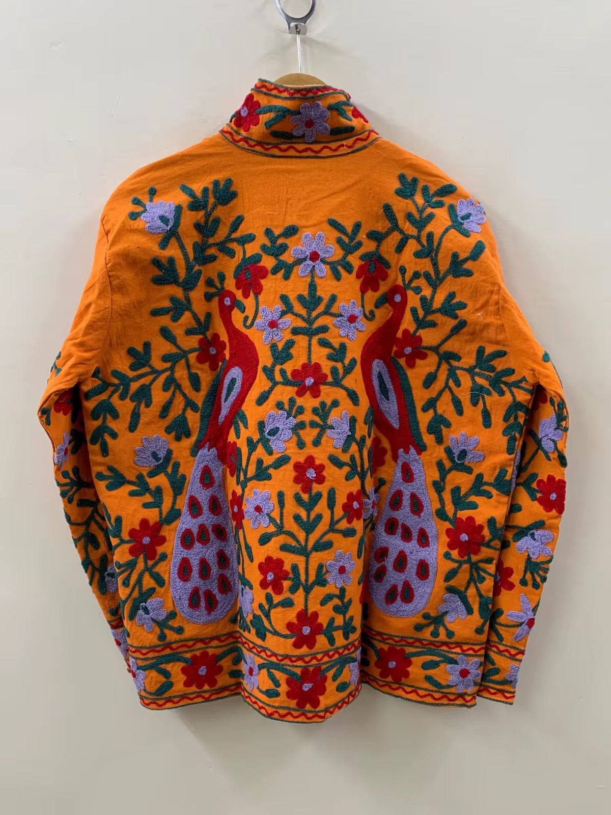 Saco algodón bordado naranja