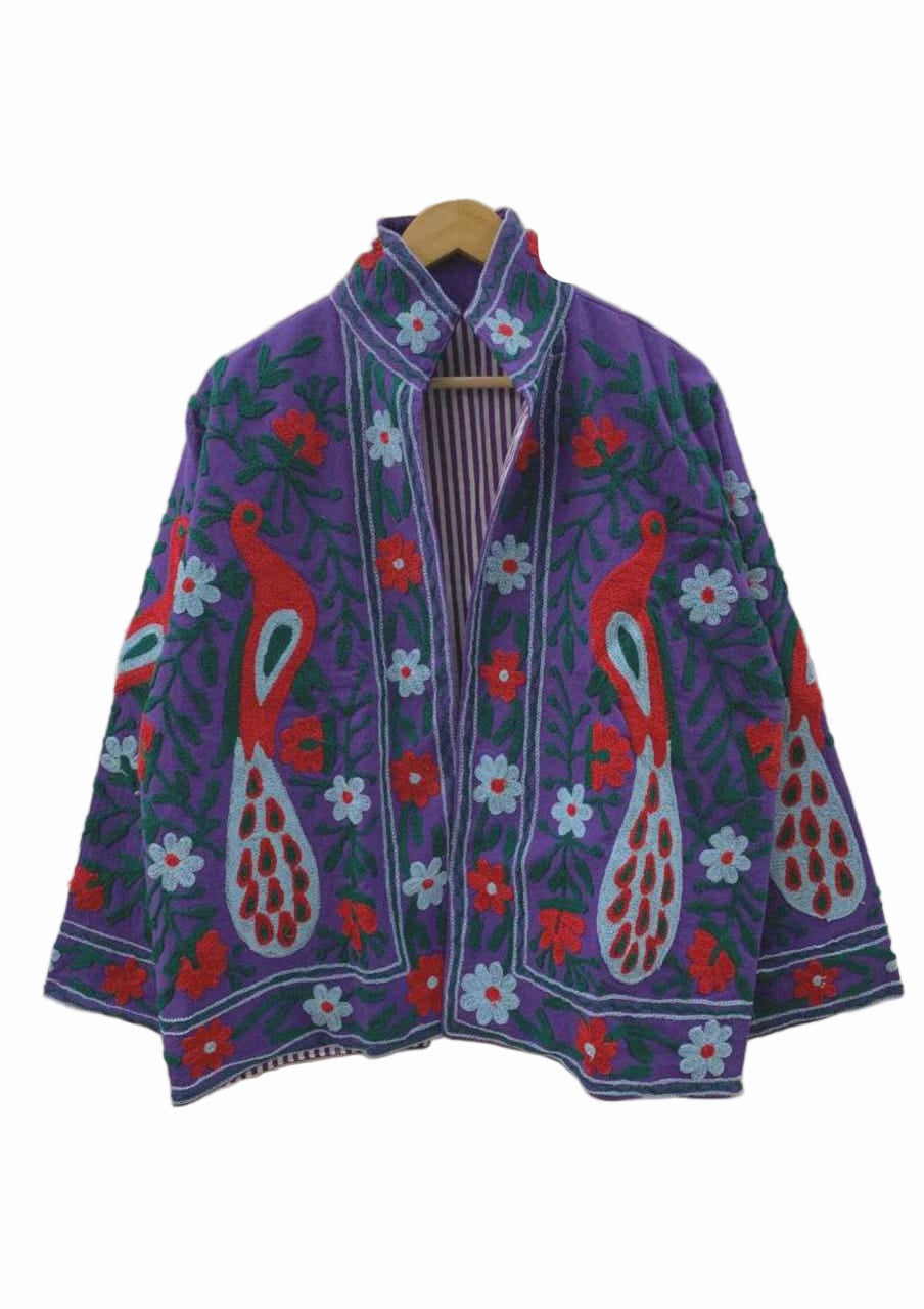 Saco algodón bordado naranja