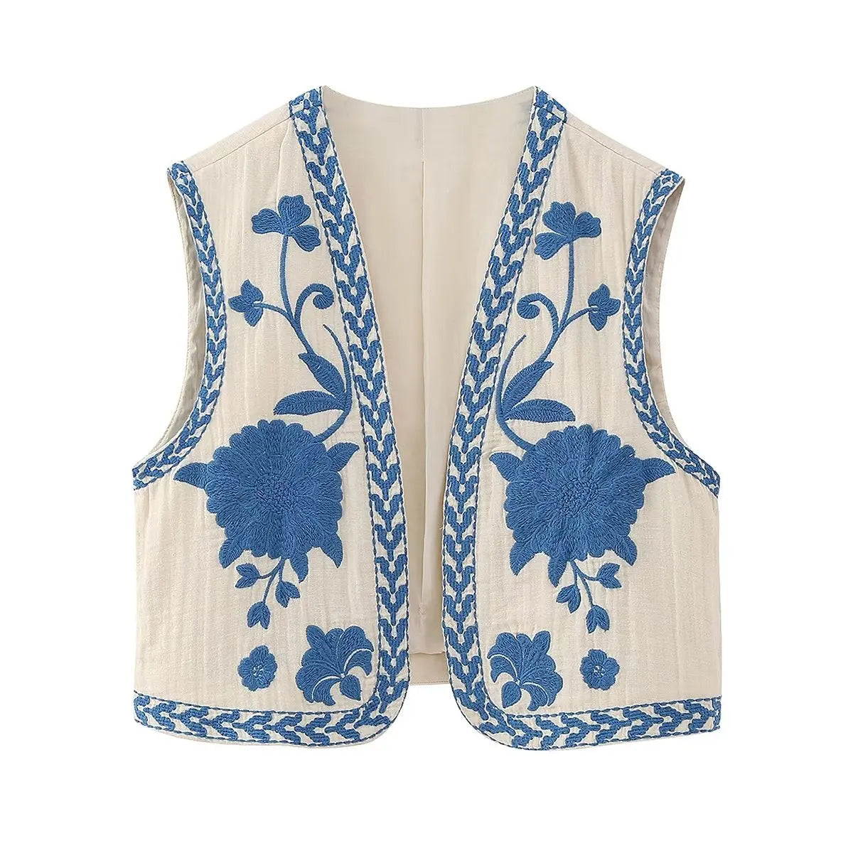 Chaleco Flores azules