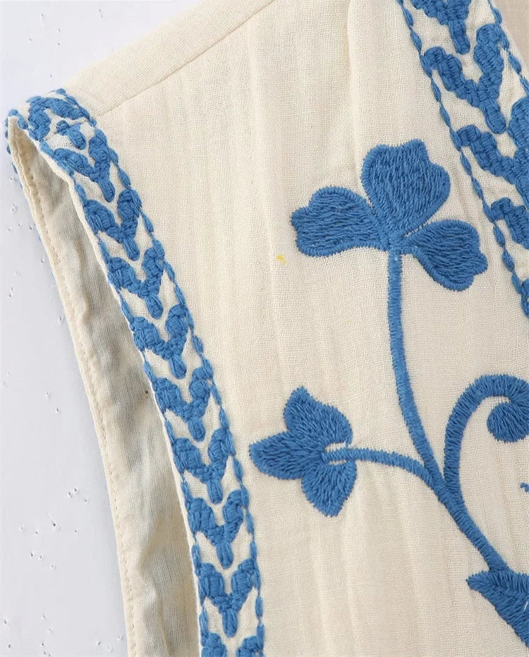 Chaleco Flores azules