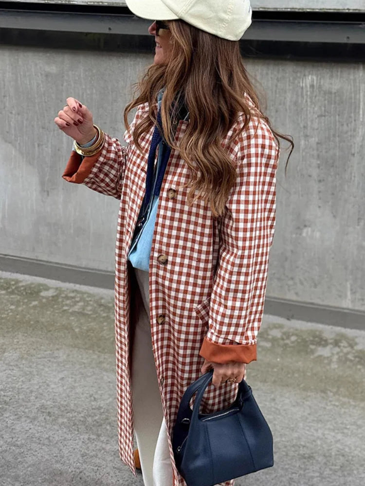 Plaid Trench Coat