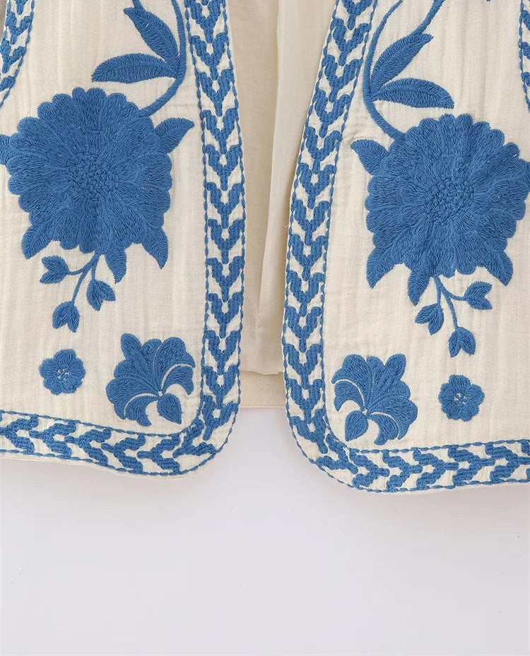 Chaleco Flores azules